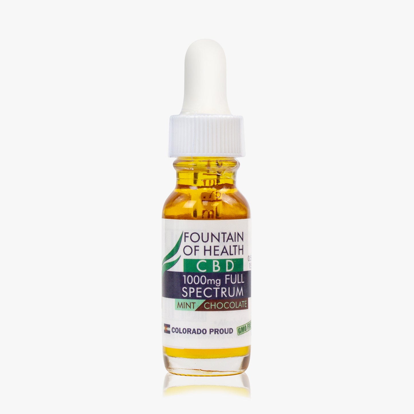 Fountain of Health CBD Oil 1000mg, Mint Chocolate, 0.5 Ounce