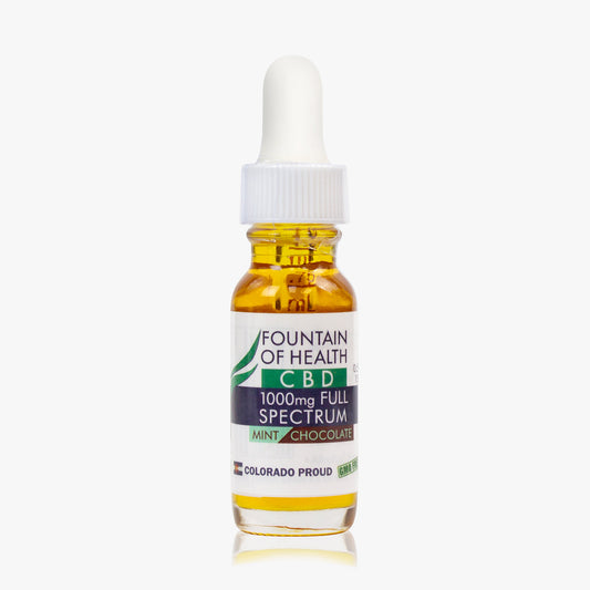 Fountain of Health CBD Oil 1000mg, Mint Chocolate, 0.5 Ounce