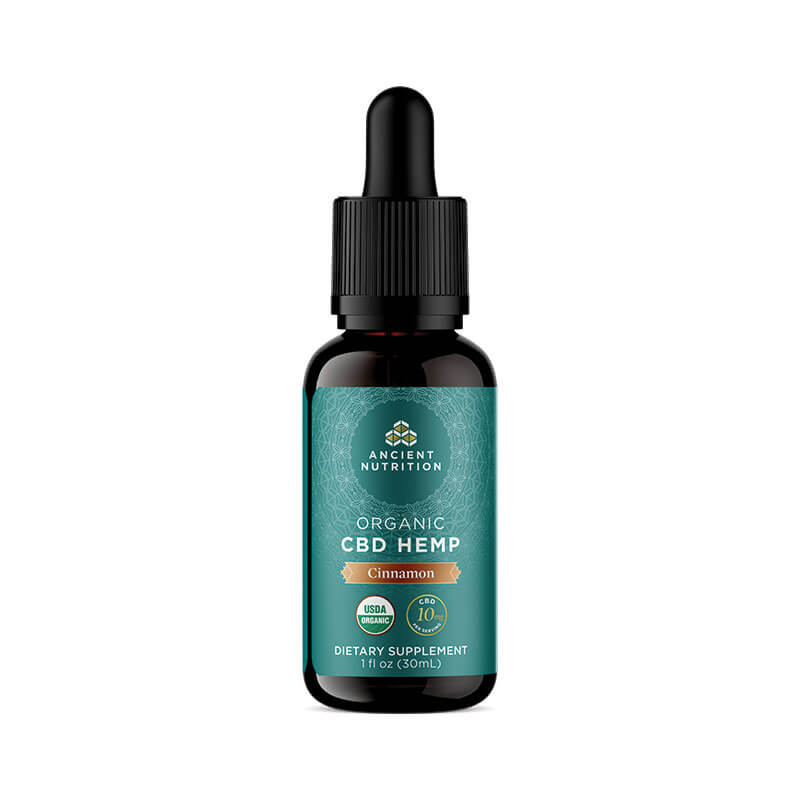 Ancient Nutrition Organic CBD Hemp Oil 10 mg - 30 ml (Cinnamon)
