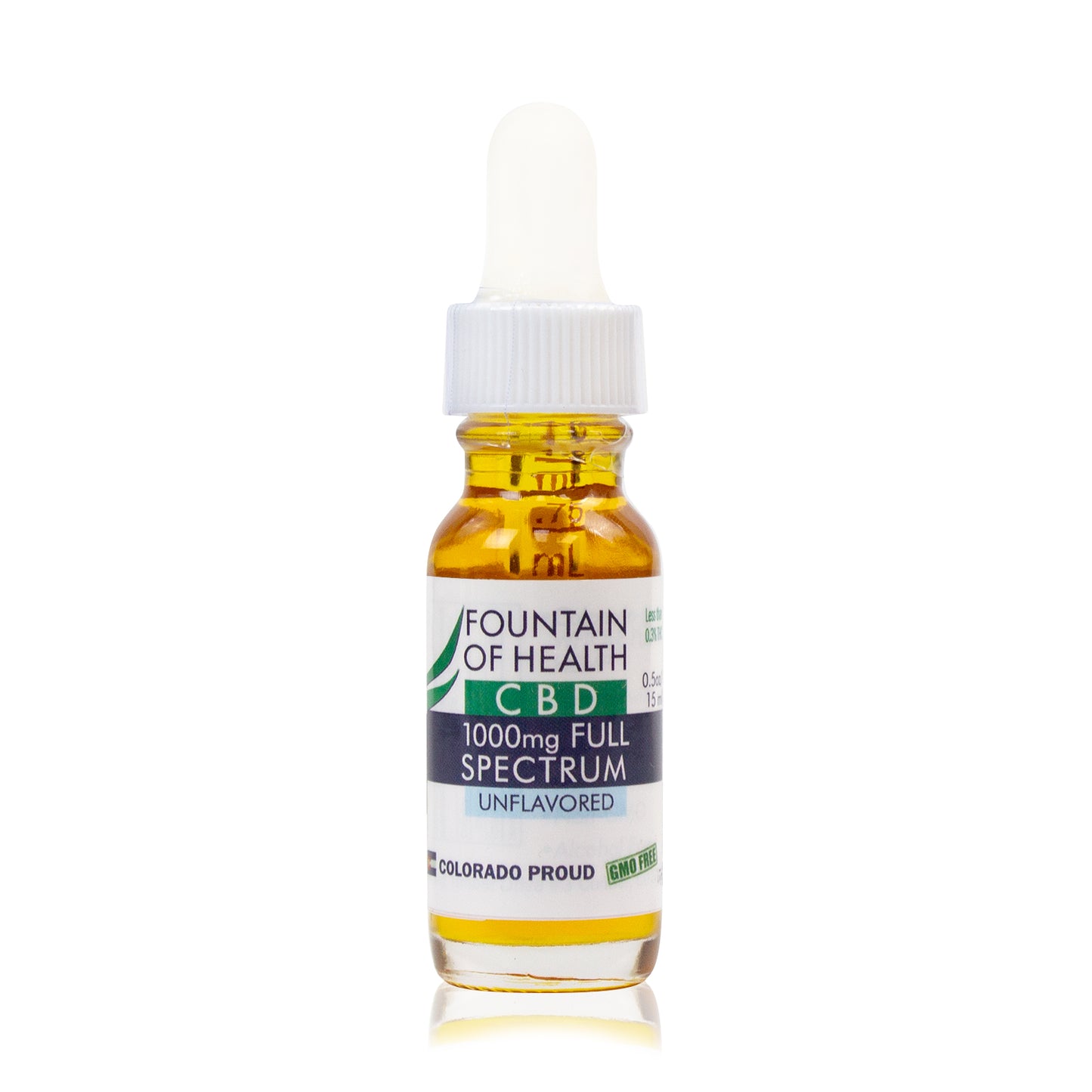 Fountain of Health CBD Oil 1000mg, Unflavored, 0.5 Ounce