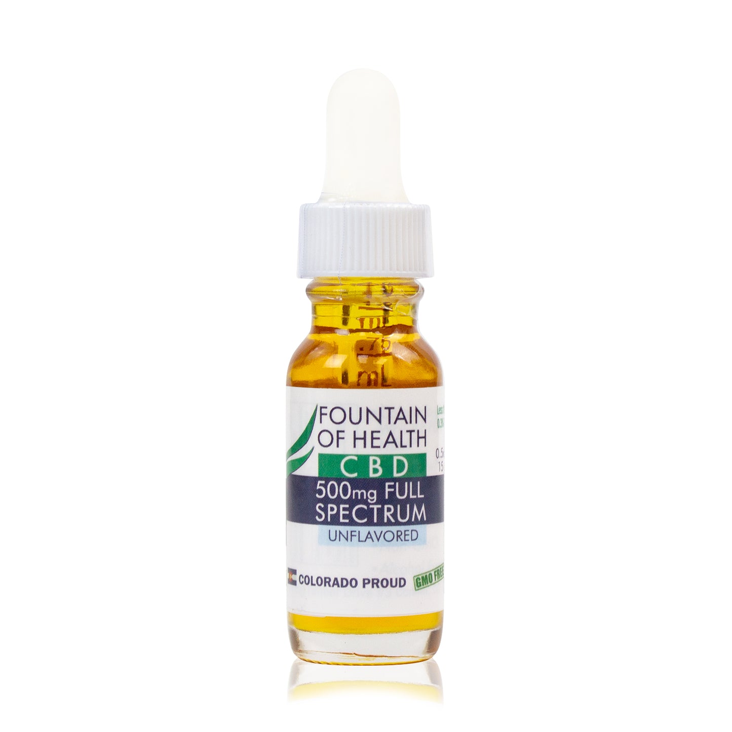 Fountain of Health CBD Oil 500mg, Unflavored, 0.5 Ounce