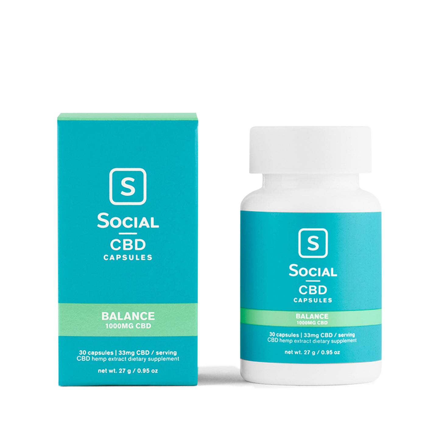 Social CBD Gel Caps Balance 1000mg 30ct