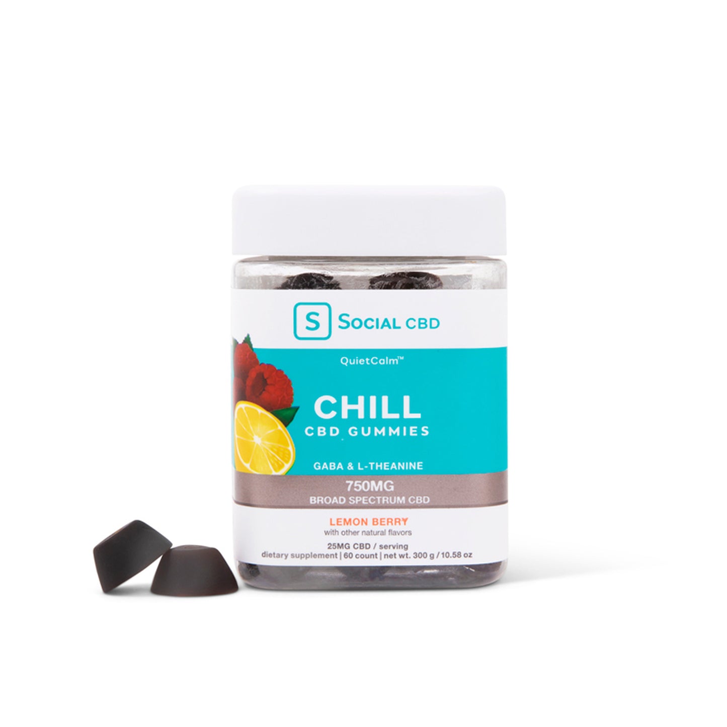 Social CBD Chill Gummies Lemon Berry 60ct