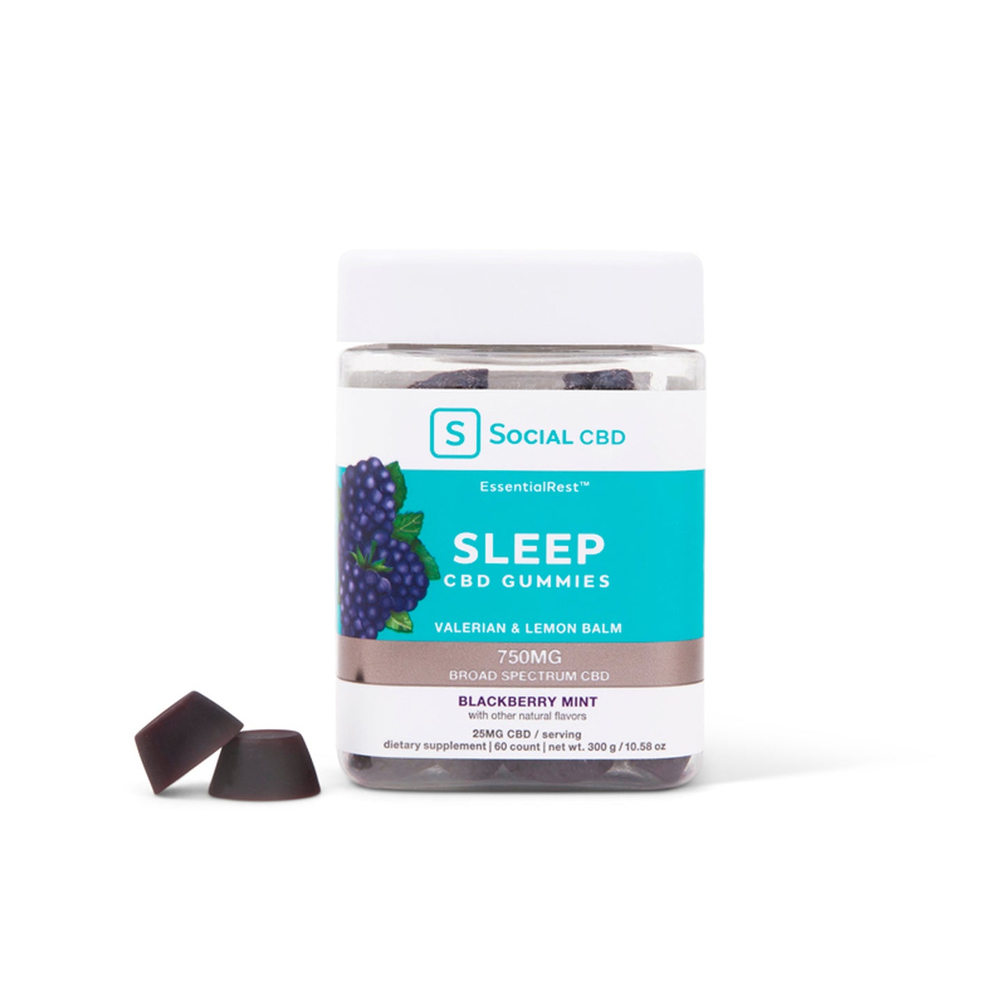 Social CBD Sleep Gummies Blackberry Mint 60ct